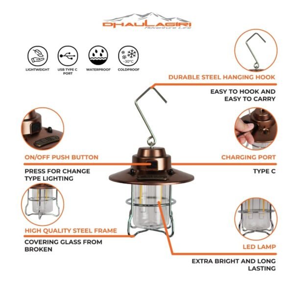 DH RECHARGEABLE RETRO LAMP 53 - Image 5