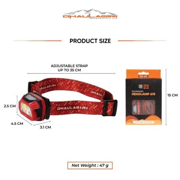 DH RECHARGEABLE HEADLAMP 615 - Gambar 3