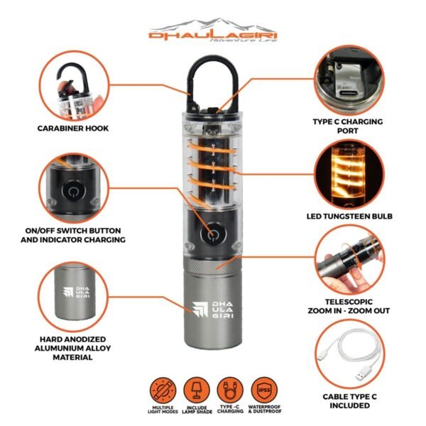 DH RECHARGEABLE FLASHLIGHT 709 - Image 5