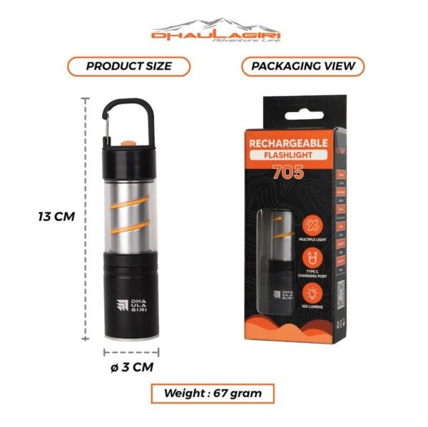 DH RECHARGEABLE FLASHLIGHT 705 - Image 2