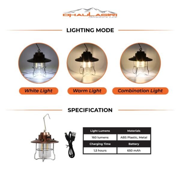DH RECHARGEABLE RETRO LAMP 53 - Image 4