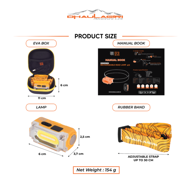 DH MULTIFUNCTION RECHARGEABLE HEADLAMP 619 - Image 4