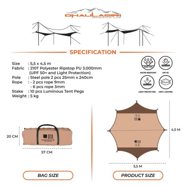 DH OCTAGON BIVAC SET LIGHT PROTECTION - Image 2