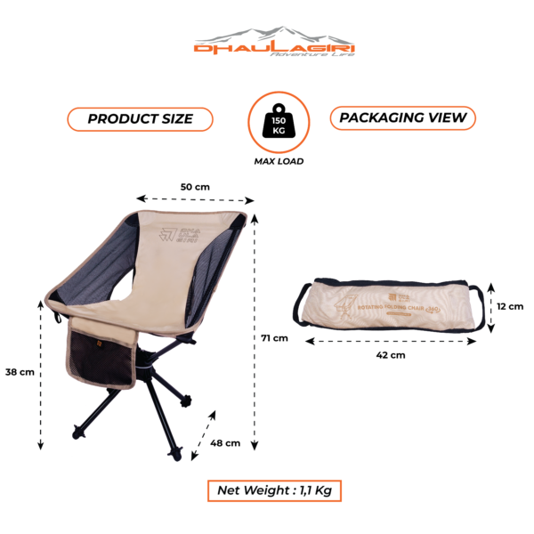DH FOLDING CHAIR ROTATING 360° - Gambar 5