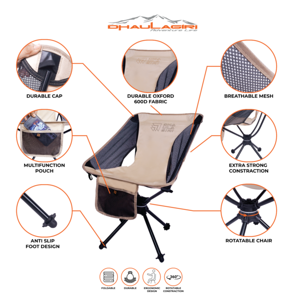 DH FOLDING CHAIR ROTATING 360° - Gambar 6