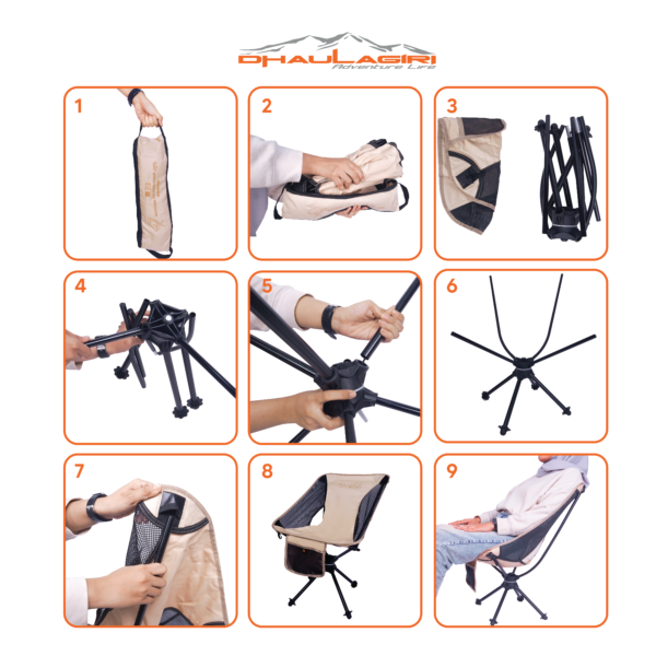 DH FOLDING CHAIR ROTATING 360° - Gambar 8