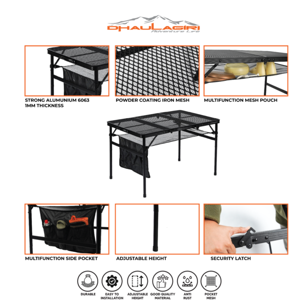 FOLDING MESH TABLE XL - Gambar 4
