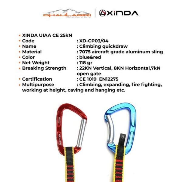 XINDA CARABINER QUICKDRAWS SLING CP 03-04 - Image 3