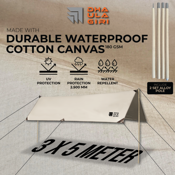 DH FLYSHEET SET CANVAS 3X5 M - Image 7