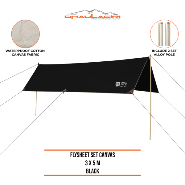 DH FLYSHEET SET CANVAS 3X5 M - Image 2