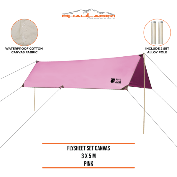 DH FLYSHEET SET CANVAS 3X5 M - Image 3
