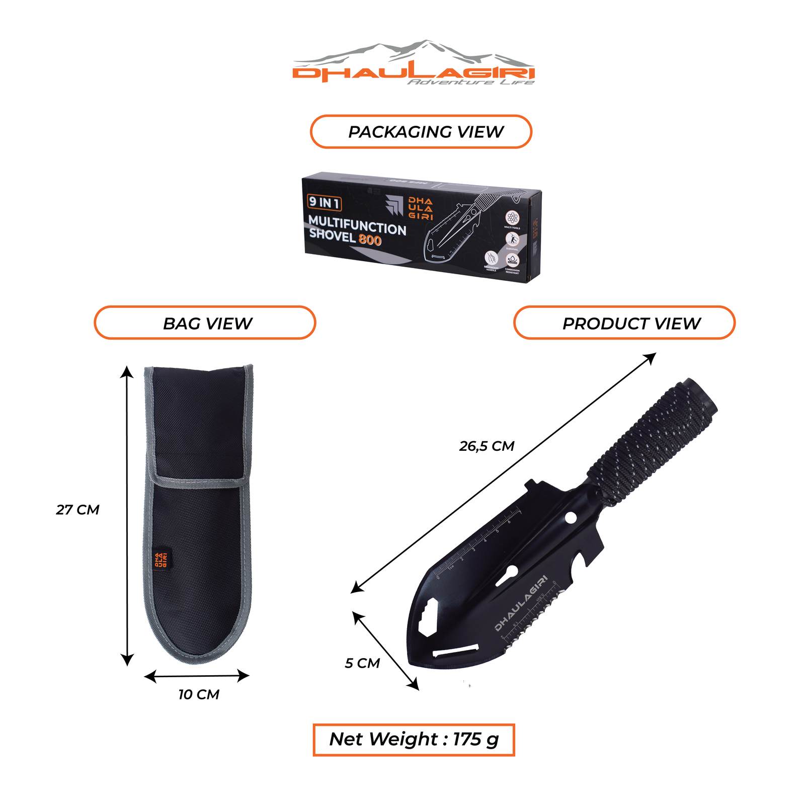 9 IN 1 MULTIFUNCTION SHOVEL 800 - Image 2