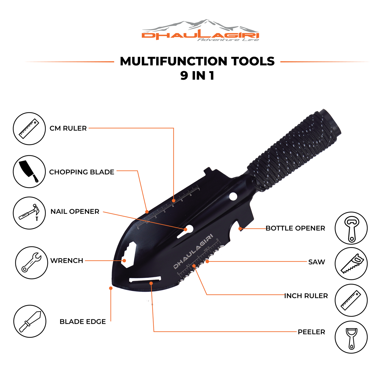 9 IN 1 MULTIFUNCTION SHOVEL 800 - Image 3