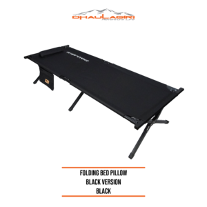 FOLDING BED WITH PILLOW BLACK VERSION
