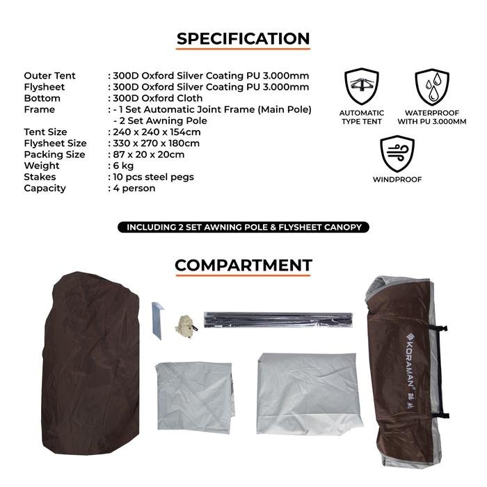 KORAMAN AUTOMATIC TENT - Gambar 3